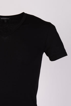RRP €60 ZEGNA T-Shirt Top US/UK36 EU46 S Black Short Sleeve V-Neck Made in Italy gallery photo number 5