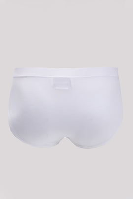RRP €47 ZEGNA Micromodal Briefs US/UK40 EU50 L White Logo Patch Made in Italy