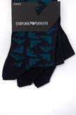 RRP €30 EMPORIO ARMANI 3 PACK Everyday Short Socks One Size Two Tone Logo gallery photo number 2