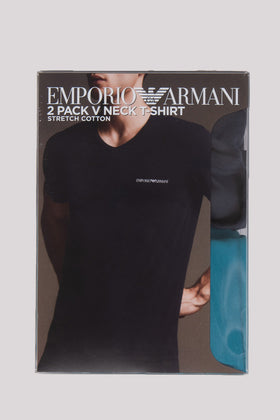 RRP €68 EMPORIO ARMANI 2 PACK T-Shirt Top US36 IT46 S Coated Logo Short Sleeve gallery photo number 12
