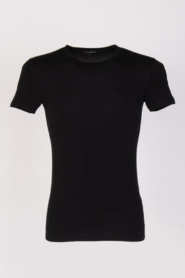 RRP €60 ZEGNA T-Shirt Top US/UK36 EU46 S Black Short Sleeve Round Neck