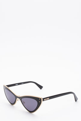 RRP €210 MOSCHINO MOS051/S Cat Eye Sunglasses Two Tone Frame Logo Sides