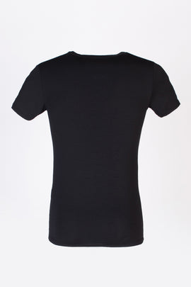 RRP €68 ZEGNA Micromodal T-Shirt Top US/UK34 EU44 XS Black Short Sleeve V-Neck