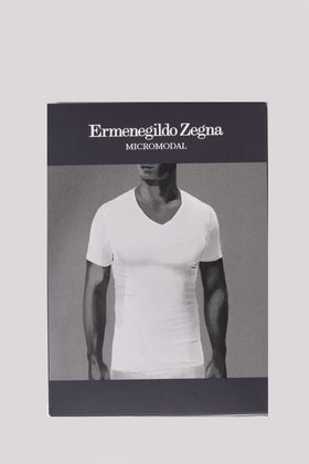 RRP €68 ZEGNA Micromodal T-Shirt Top US/UK34 EU44 XS Black Short Sleeve V-Neck gallery photo number 6