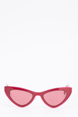 RRP€210 MOSCHINO MOS051/S Cat Eye Sunglasses Pink Lenses Glossy Frame Logo