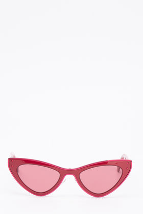 RRP€210 MOSCHINO MOS051/S Cat Eye Sunglasses Pink Lenses Glossy Frame Logo gallery photo number 1