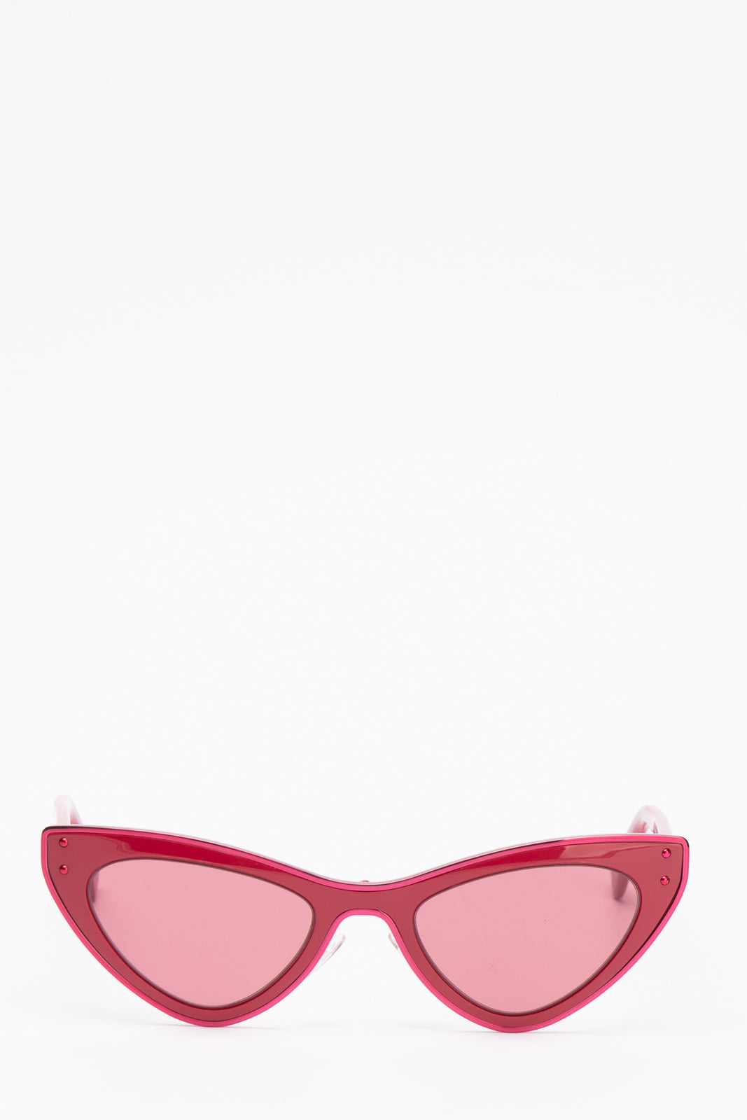 RRP€210 MOSCHINO MOS051/S Cat Eye Sunglasses Pink Lenses Glossy Frame Logo gallery main photo