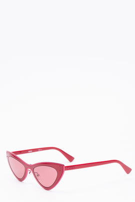 RRP€210 MOSCHINO MOS051/S Cat Eye Sunglasses Pink Lenses Glossy Frame Logo