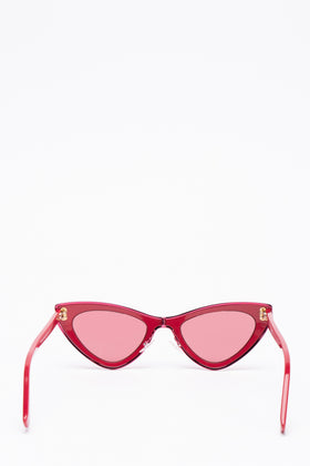 RRP€210 MOSCHINO MOS051/S Cat Eye Sunglasses Pink Lenses Glossy Frame Logo gallery photo number 4