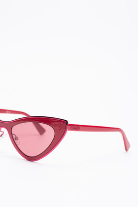 RRP€210 MOSCHINO MOS051/S Cat Eye Sunglasses Pink Lenses Glossy Frame Logo gallery photo number 5