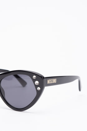 RRP€200 MOSCHINO MOS108/S Cat Eye Sunglasses Rhinestones Logo Sides Glossy Frame gallery photo number 5