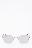 RRP€210 MOSCHINO MOS054/S Rimless Geometric Sunglasses Mirrored Thin Temples gallery photo number 1