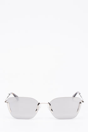 RRP€210 MOSCHINO MOS054/S Rimless Geometric Sunglasses Mirrored Thin Temples gallery photo number 1