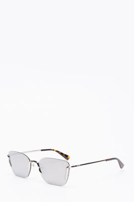 RRP€210 MOSCHINO MOS054/S Rimless Geometric Sunglasses Mirrored Thin Temples