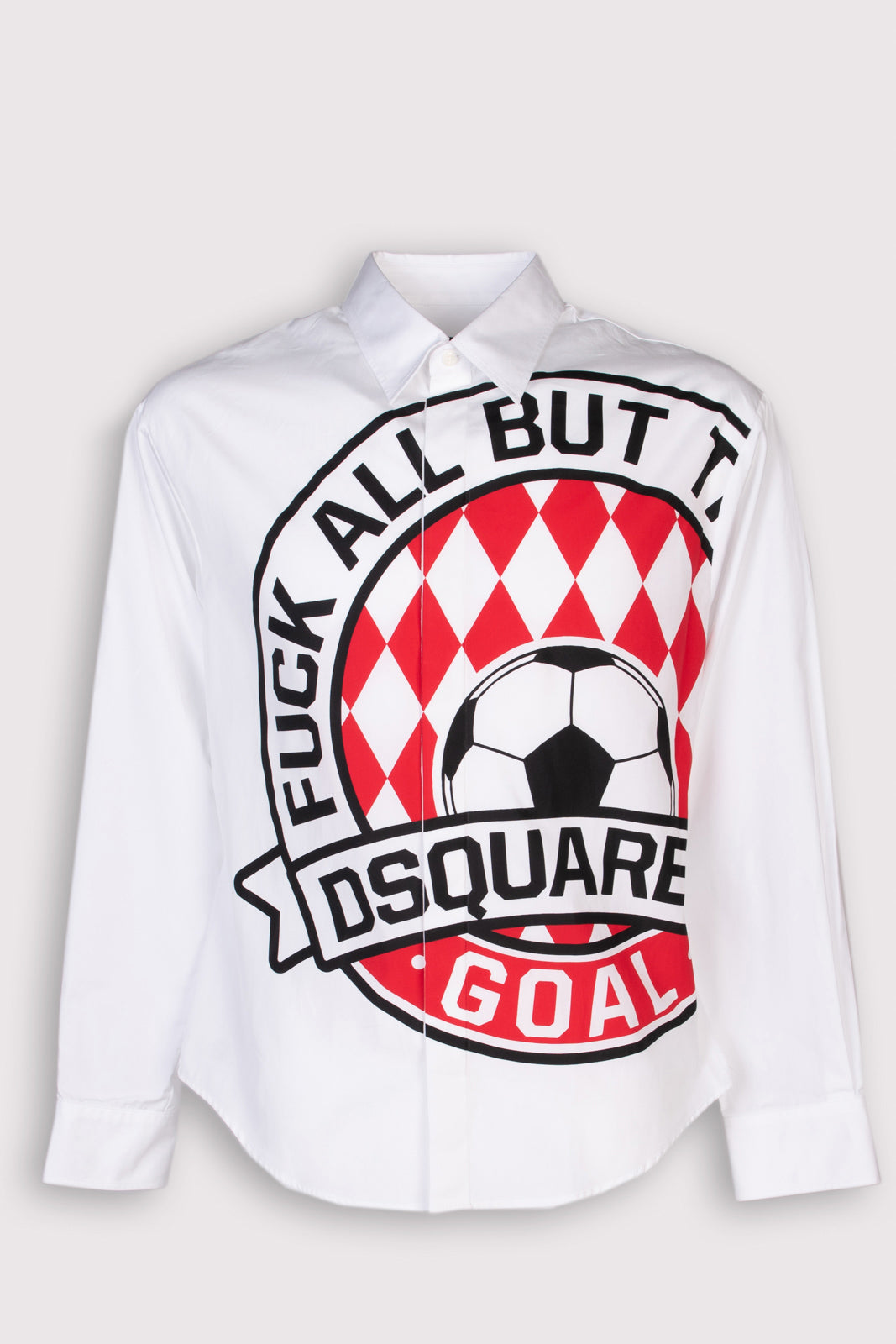 RRP €430 DSQUARED2 Shirt US40 IT50 L 'ALL BUT THE GOAL' Print Made in Italy gallery main photo