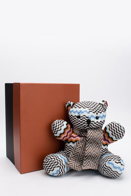 RRP€240 MISSONI Plush Toy Teddy Bear With Scarf LIMITED EDITION Zig Zag Pattern