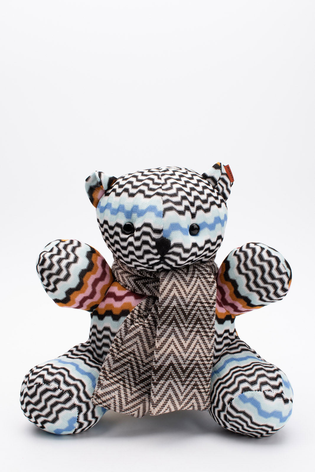 RRP€240 MISSONI Plush Toy Teddy Bear With Scarf LIMITED EDITION Zig Zag Pattern gallery main photo