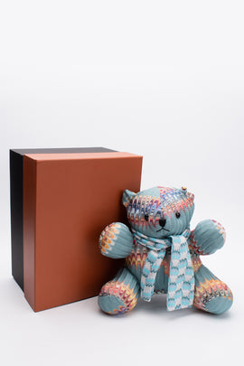 RRP€240 MISSONI Plush Toy Teddy Bear With Scarf LIMITED EDITION Zig Zag Pattern