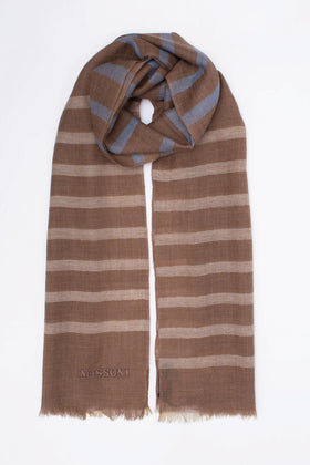 RRP€360 MISSONI Wool Shawl Wrap Scarf Long Striped Frayed Edges Made in Italy gallery photo number 5