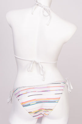 RRP €420 MISSONI MARE Bikini Set US2 IT38 XS Striped Lightweight Knit Lame Trim