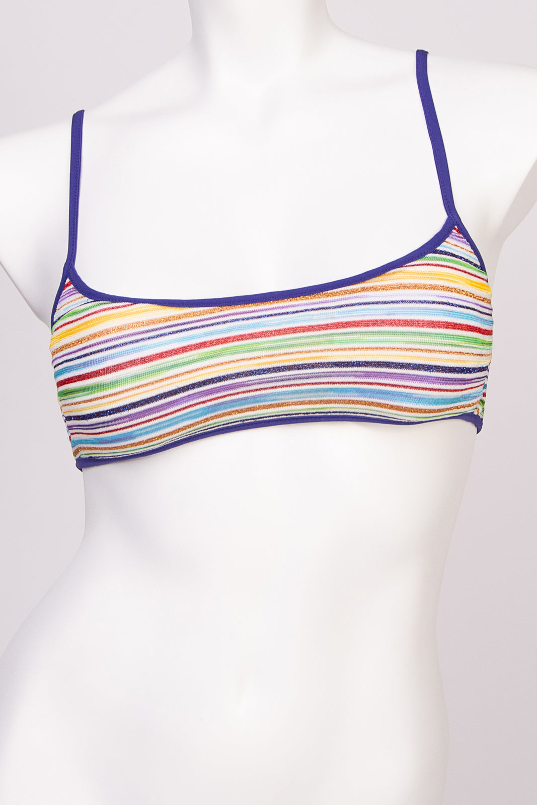 RRP €175 MISSONI MARE Bikini Top US6 IT42 M Striped Lightweight Knit Padded gallery main photo