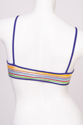RRP €175 MISSONI MARE Bikini Top US6 IT42 M Striped Lightweight Knit Padded