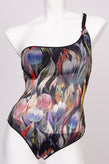RRP €420 MISSONI MARE One Piece Swimwear US4 IT40 S Tulip Pattern One Shoulder gallery photo number 1