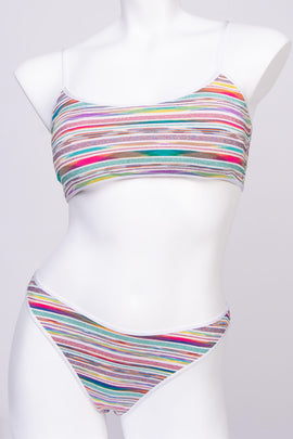 RRP €350 MISSONI MARE Bikini Set US4 IT40 S Lame Striped Lightweight Knit