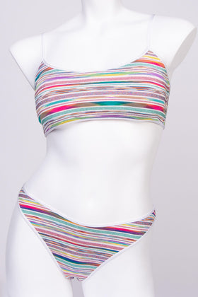 RRP €350 MISSONI MARE Bikini Set US4 IT40 S Lame Striped Lightweight Knit gallery photo number 1