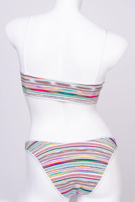 RRP €350 MISSONI MARE Bikini Set US4 IT40 S Lame Striped Lightweight Knit