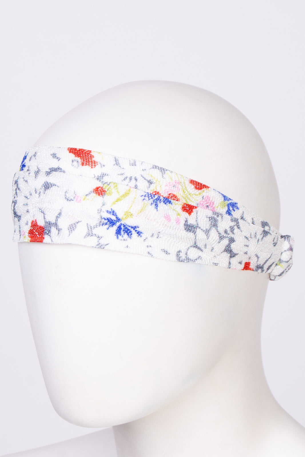 RRP€210 MISSONI Double Strap Headband Crochet Flowers Lame Effect  Made in Italy gallery main photo