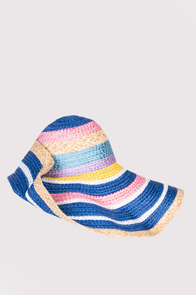 RRP€430 MISSONI MARE Woven Wide Brim Panama Hat Size S Striped Colour Block gallery photo number 5