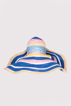 RRP€430 MISSONI MARE Woven Wide Brim Panama Hat Size S Striped Colour Block gallery photo number 2