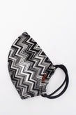 RRP€150 MISSONI Reusable Face Mask Set of 2 Lame Effect Zig Zag Lightweight Knit gallery photo number 4