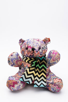 RRP€240 MISSONI Plush Toy Teddy Bear With Scarf LIMITED EDITION Zig Zag Waves gallery photo number 1