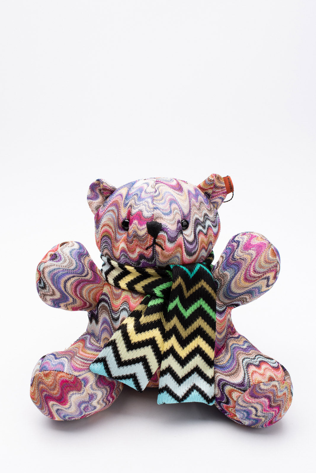 RRP€240 MISSONI Plush Toy Teddy Bear With Scarf LIMITED EDITION Zig Zag Waves gallery main photo