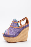 RRP€855 MISSONI Wedge Crochet Sandals US9 EU39 UK6 Lame Zig Zag Braided Outsole gallery photo number 2