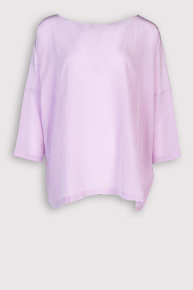 RRP€295 M MISSONI COLLECTION Silk Top Blouse Size L Lilac 3/4 Sleeve Boat Neck gallery photo number 1