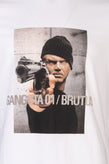 RRP €220 NEIL BARRETT T-Shirt Top Size 2XL White Coated 'GANGSTA 01 / BRUTUS' gallery photo number 5