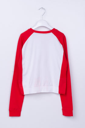 !M?ERFECT GIRL Sweatshirt Size 16Y Heart Patch Mesh Insert Ribbed Neckline gallery photo number 2