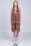 RRP€320 MALO Wool Plaid Shawl Wrap Scarf Large Frayed Edges Made in Italy gallery photo number 3