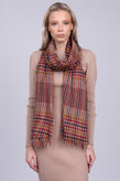 RRP€320 MALO Wool Plaid Shawl Wrap Scarf Large Frayed Edges Made in Italy gallery photo number 4