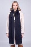MALO Wool Large Shawl Wrap Scarf RRP€320 Denim Look Lightweight Made in Italy gallery photo number 4