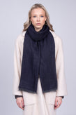 MALO Wool Large Shawl Wrap Scarf RRP€320 Denim Look Lightweight Made in Italy gallery photo number 3