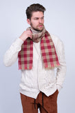 MALO Wool Large Shawl Wrap Scarf RRP€320 Check Frayed Edges Made in Italy gallery photo number 2
