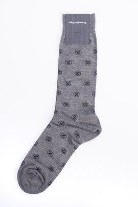 RRP€29 ZEGNA Mid Calf Socks One Size Z Norda Allover Mercerised Made in Italy