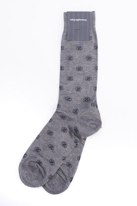 RRP€29 ZEGNA Mid Calf Socks One Size Z Norda Allover Mercerised Made in Italy