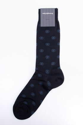 RRP €29 ZEGNA Mid Calf Socks One Size Z Norda Allover Two Tone Made in Italy gallery photo number 2