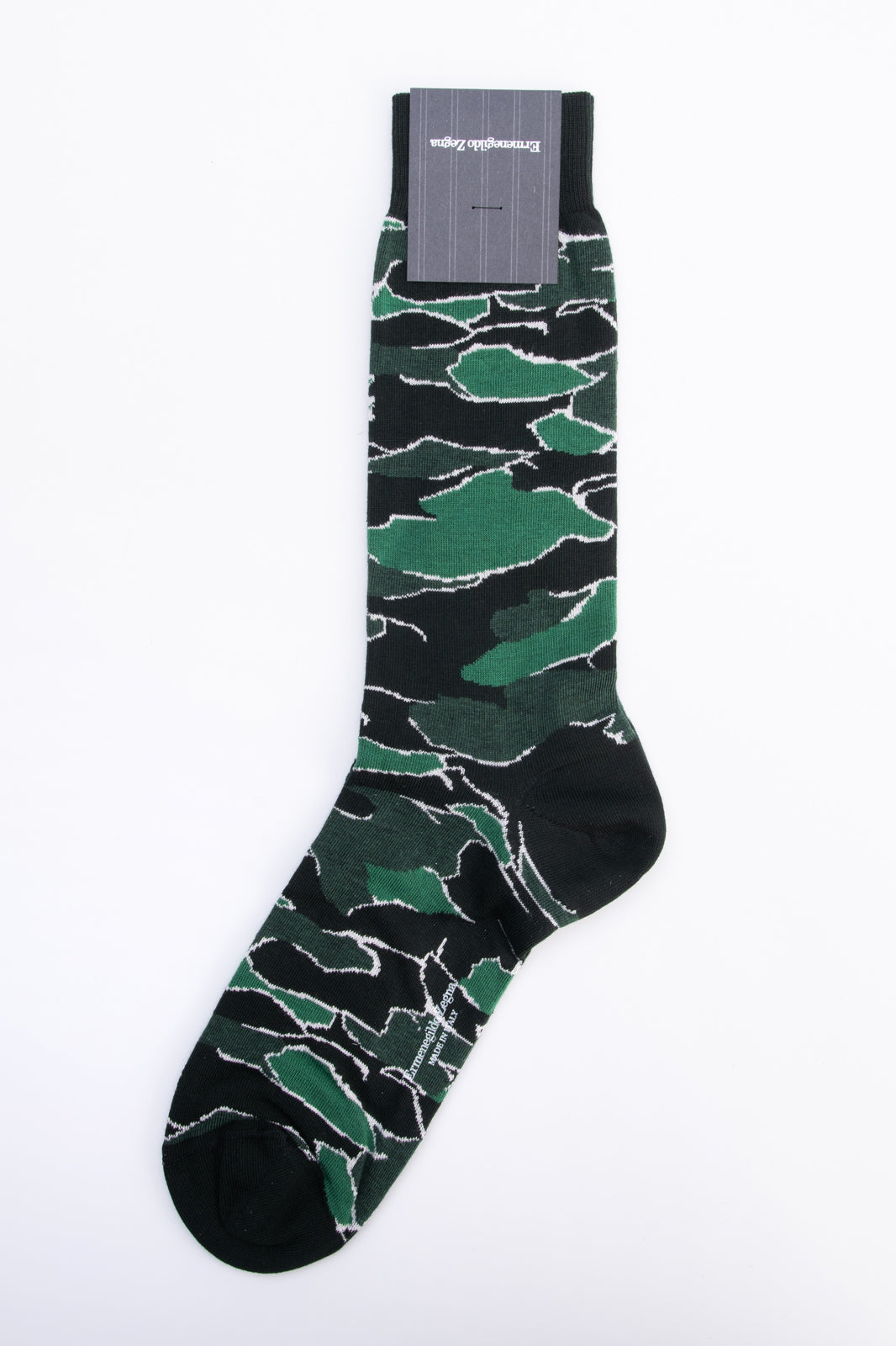 RRP€38 ZEGNA Mid Calf Socks One Size Camouflage Pattern Made in Italy gallery main photo
