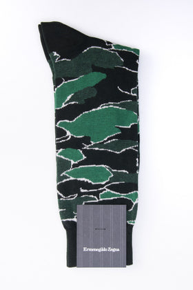 RRP€38 ZEGNA Mid Calf Socks One Size Camouflage Pattern Made in Italy gallery photo number 4